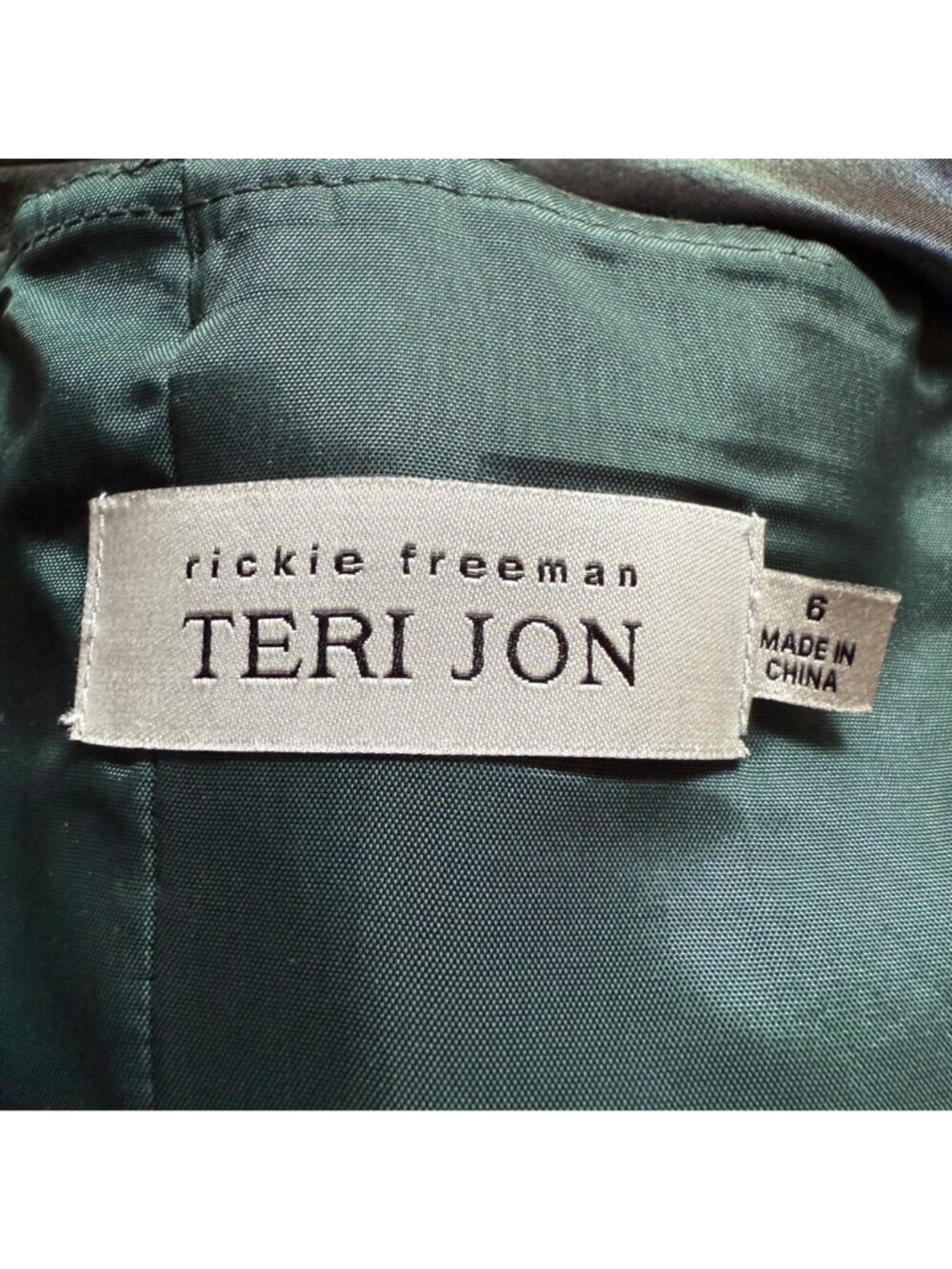 Rickie Freeman Teri Jon Size 6 Green Silk Sleeveless Pleated Ruched Maxi Gown - Picture 8 of 16